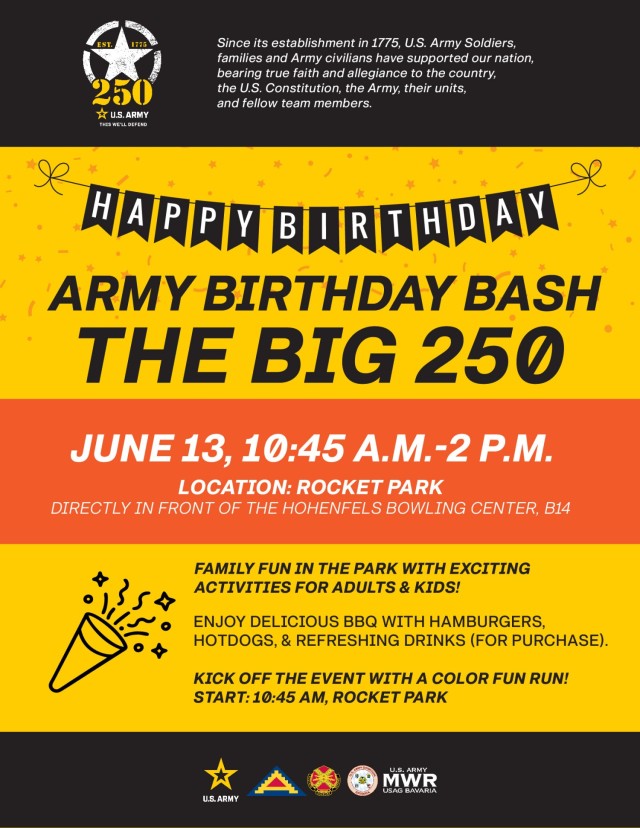 250th U.S. Army Birthday events in Bavaria