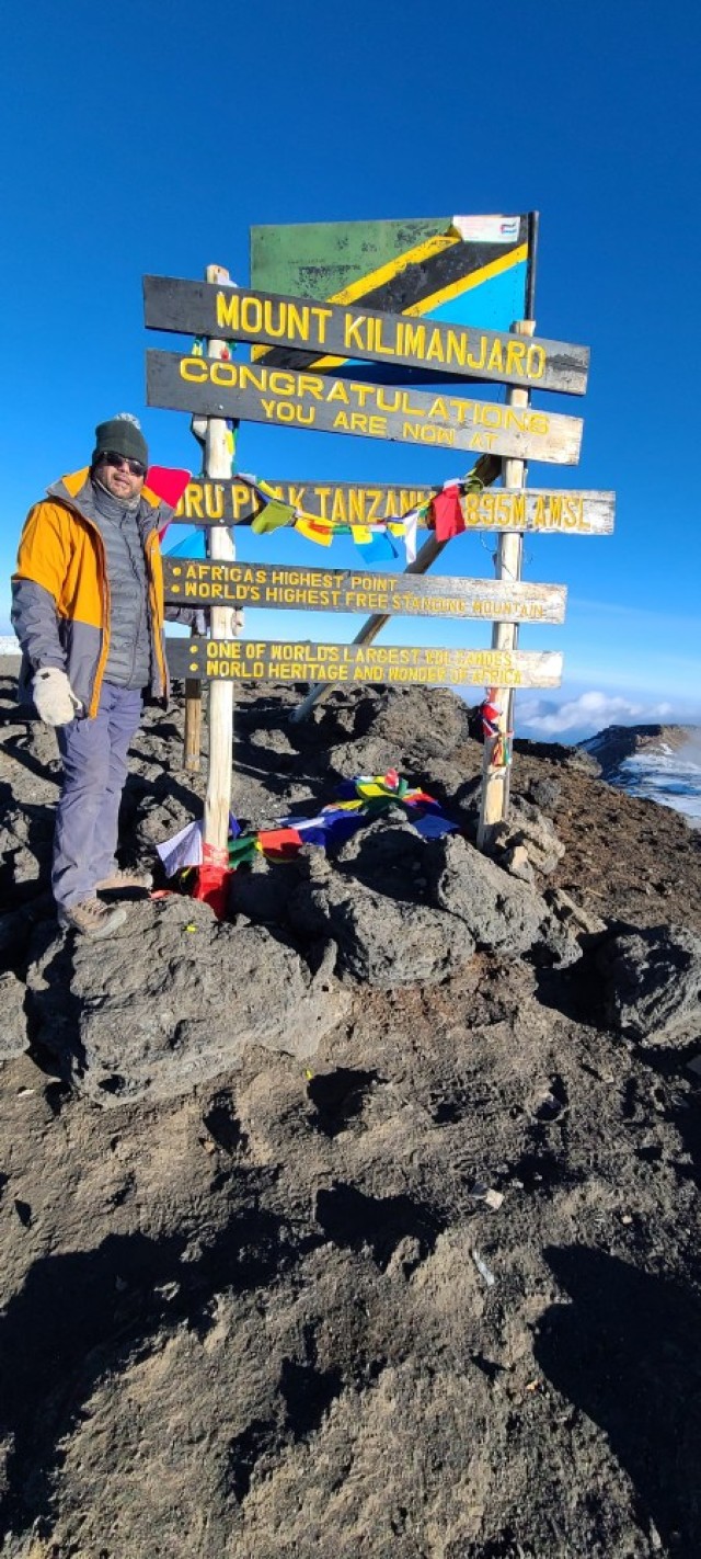 Chirag Trivedi atop Mount Kilimanjaro in August 2021.