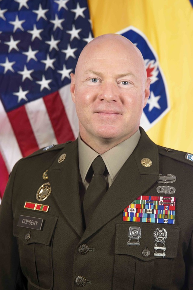 Command Sgt. Maj. Michael S. Cordery assumed duties as the senior enlisted advisor for the U.S. Army Security Assistance Command during a June 2 change of responsibility ceremony at Redstone Arsenal, Ala.