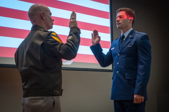 Lt. Col. Benjamin P. Clark (left) and 2nd Lt. Easton Clark (right)