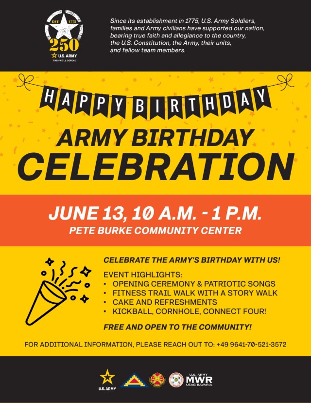 250th U.S. Army Birthday events in Bavaria