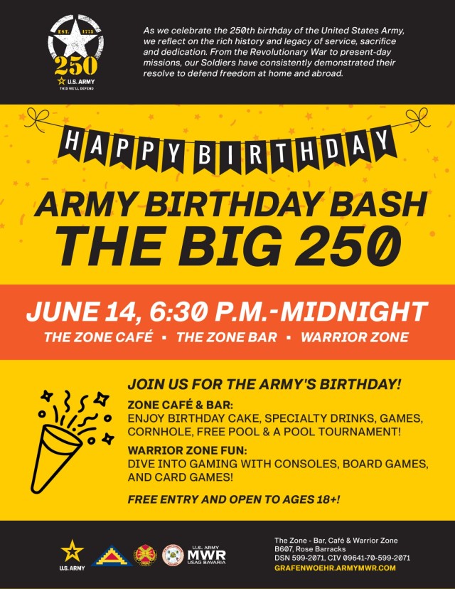 250th U.S. Army Birthday events in Bavaria
