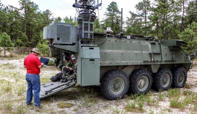 U.S. Army DEVCOM C5ISR Center conducts R&D in the Mobile and Survivable Command Posts project during Network Modernization Experiment 24 at Joint Base McGuire-Dix-Lakehurst, New Jersey, in August 2024.
