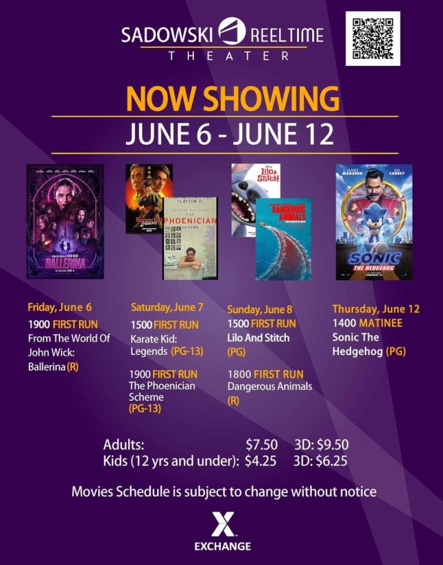 Movie schedule: 6 - 12 June 2025