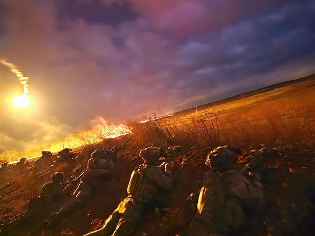 Soldiers from "Baker" Company in 1st Battalion, 506th Infantry Regiment, 1st Mobile Brigade Combat Team "Bastogne" engage targets with their Next Generation Squad Weapons (NGSWs) from a support by fire position during Operation Lethal Eagle 25.1...