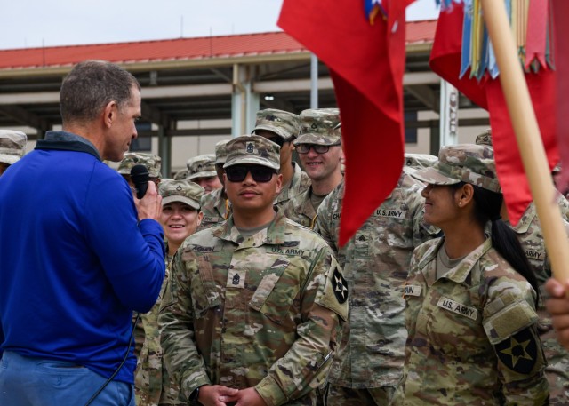 Army Emergency Relief Chief Executive Officer Tony Grinston visits U.S. Army Soldiers with the 11th Engineer Battalion and 23rd Chemical Battalion at Camp Humphreys, South Korea, May 19, 2025. Grinston met with senior leaders and junior enlisted...