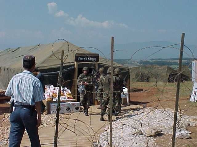 The original exchange at Camp Bondsteel in the Balkans country of Kosovo, 1999.