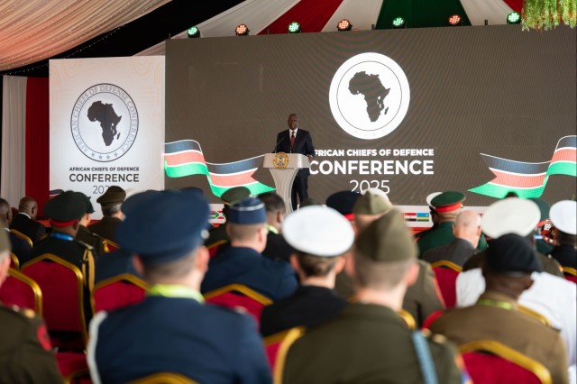 Kenyan President gives remarks during the African Chiefs of Defense Conference 2025