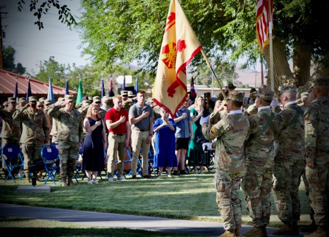 Col. Lane A. Bomar, Fort Irwin Garrison Commander, relinquished command of U.S. Army Garrison - Fort Irwin to Col. Steven Chadwick, National Training Center Chief of Staff, at the Garrison Headquarters, June 10, 2025.
