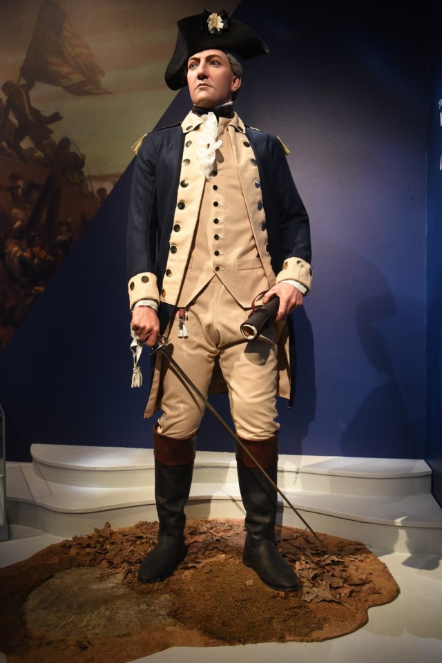 A mannequin depicting Army Lt. Col. John Laurens, who served as Gen. George Washington&#39;s aide-de-camp, is shown at the National Museum of the United States Army at Fort Belvoir, Va., June 7, 2025. The display is part of the new &#34;Call to...
