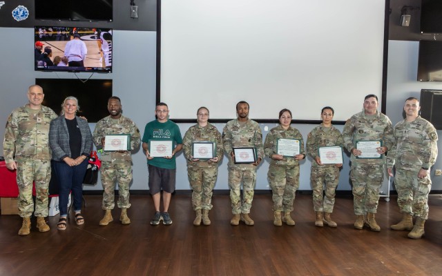 Fort Knox Red Cross volunteers are recognized for their service to the community at Fort Knox, Kentucky, June 10, 2025.