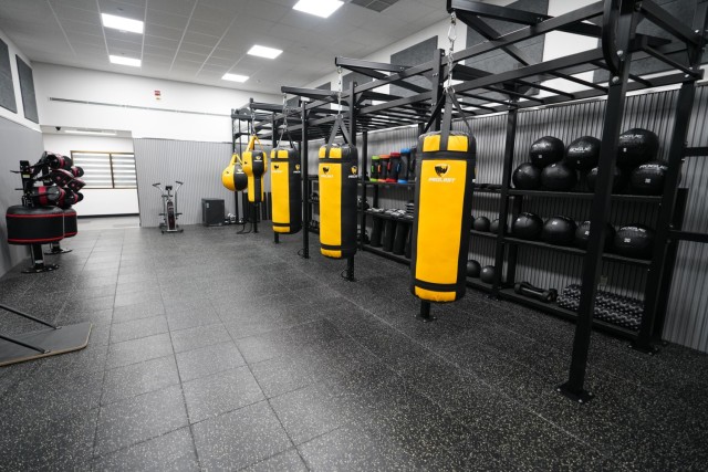 A functional fitness room, enabling customers to train in combatives and martial arts, is part of the 3.1 million dollar upgrade to the Camp Carroll Fitness Center, Camp Carroll, Korea, June 6th 2025.