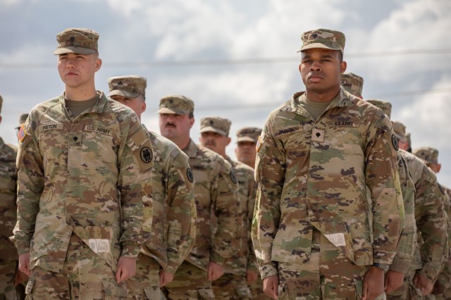 U.S. Army Soldiers assigned to the 11th Military Police Brigade, 200th Military Police Command, stand in formation during the opening ceremony for Khaan Quest 2025, at Five Hills Training Area, Mongolia. Khaan Quest is an annual, multinational and...