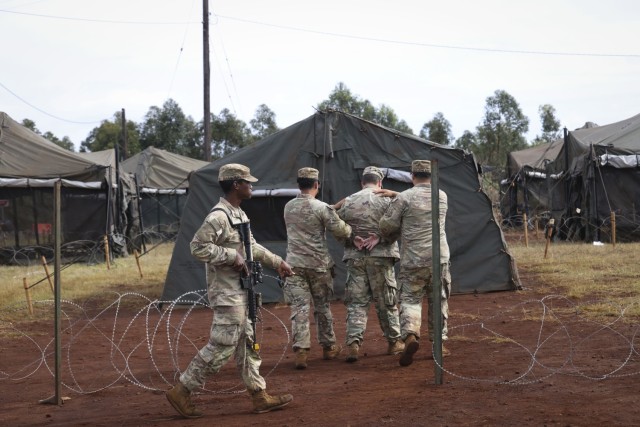 Photo By Staff Sgt. Tiffany Banks | U.S. Army Soldiers assigned to the 311th Military Intelligence Battalion, 500th Military Intelligence Brigade-Theater; 125th Intelligence and Electronic Warfare Battalion; 728th Military Police Battalion; 368th,...