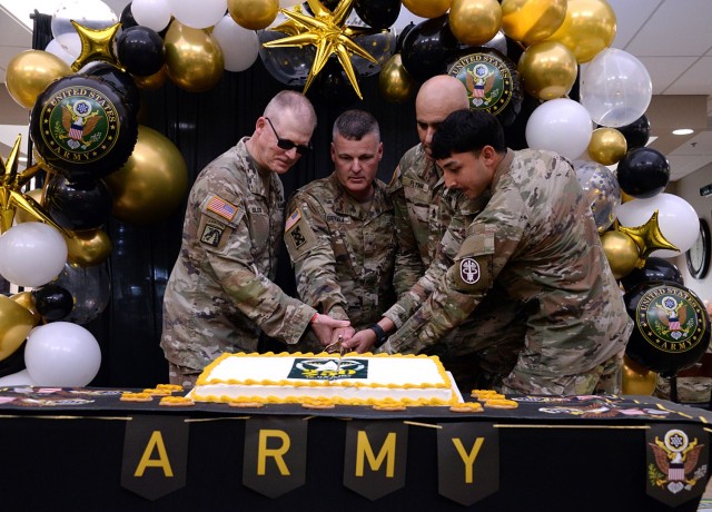 Lt. Col. David Olson, observer coach trainer/ public affairs officer, Mission Command Training Program; Brig. Gen. Mark Siekman, deputy commanding general - U.S. Army Reserve Affairs, Combined Arms Center; Sgt. Maj. Rob Flynn, Mission Command...