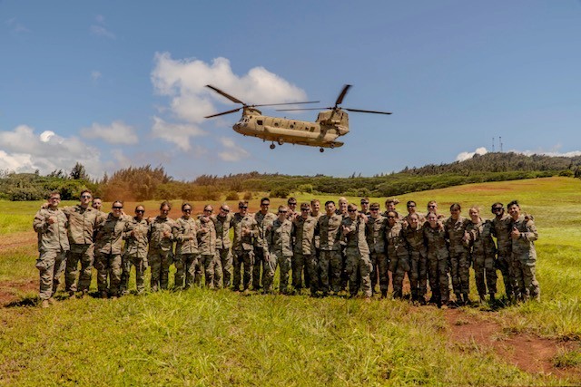 USMA Cadets pose for a picture on May 28, 2025 at Wheeler Army Airfield.