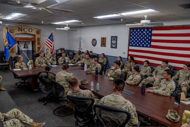 USMA cadets take part in a Army aviation focused roundtable discussion on May 28, 2025 at Wheeler Army Airfield.