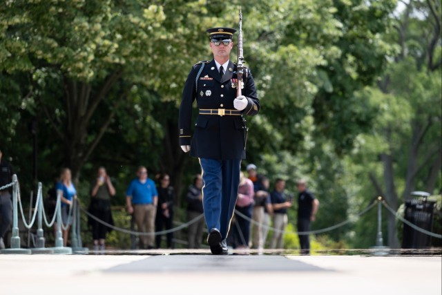 41st Sergeant of the Guard at the Tomb of the Unknown Soldier Sgt. 1st Class Andrew Jay Conducts His Last Walk at the Tomb of the Unknown Soldier