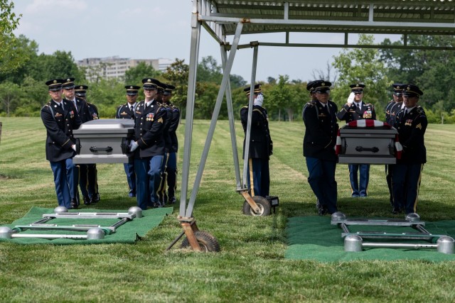 Military Funeral Honors are Conducted for U.S. Army Pfc. Darrell Bush in Section 81