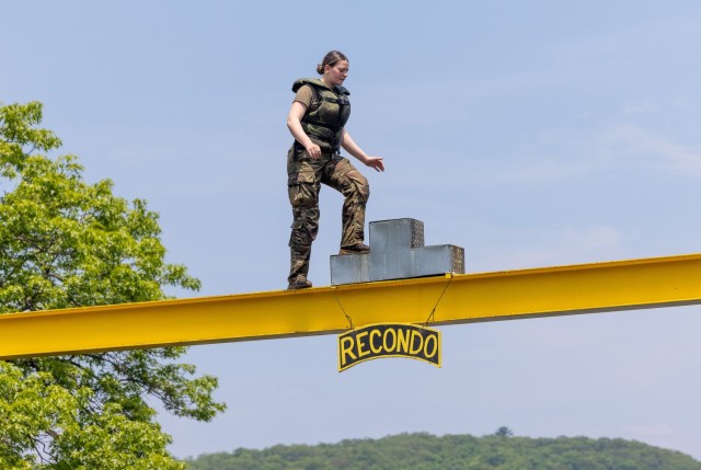 Cadet Field Training I cadets continued to build their strengths and confidence by conquering the Water Confidence Course and the Marne Confidence Course on June 5 at each location in Camp Buckner.