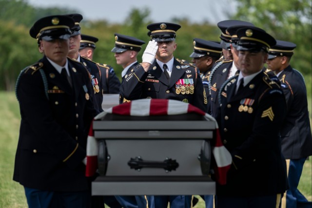 Military Funeral Honors are Conducted for U.S. Army Pfc. Darrell Bush in Section 81