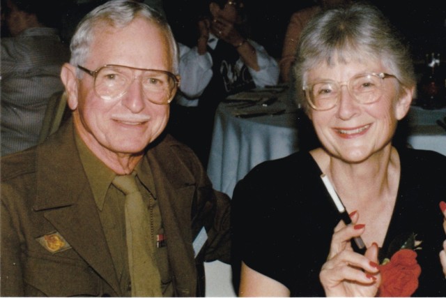 George Morrison Jr. and his wife Virginia are photographed at a 10th Mountain Division reunion in French Lick, Indiana, in 1989. It was “Camp Hale Night” and the Morrisons dressed up in authentic period attire to win the contest. (Photo...