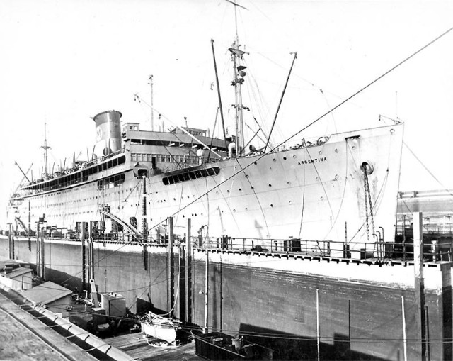 The S.S. Argentina is one of the converted troop ships that would transport Soldiers with the 10th Mountain Division to Italy during World War II. (Courtesy Photo)