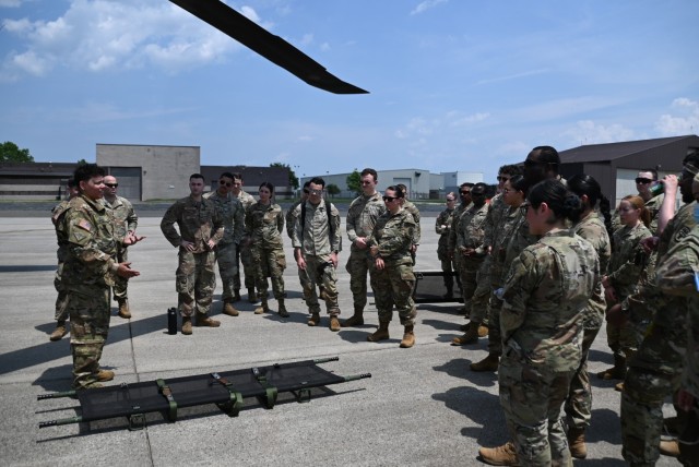 C Co. 1-171st General Support Aviation Battalion provided two UH-60L Blackhawk medical evacuation helicopters and medics assigned to the 466th Medical Company (Area Support) provided litter training.