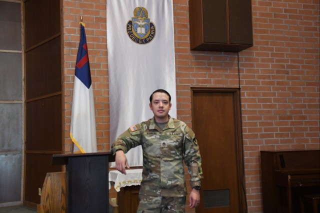 The Halo Chapel at U.S. Army Garrison Yuma Proving Ground welcomes Staff Sgt. Noe Barrera the new religious service officer.