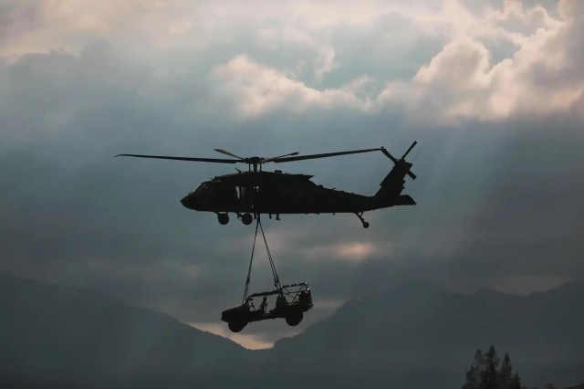 Soldiers from the 25th Infantry Division conduct sling-load operations during training in September 2024.