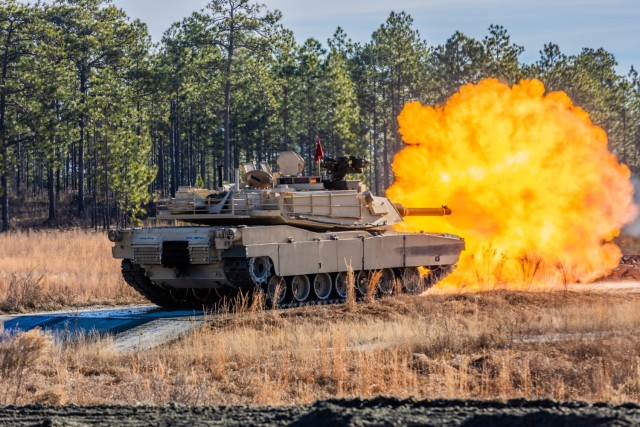 2025 01 14 Abrams crew fires main gun during gunnery training