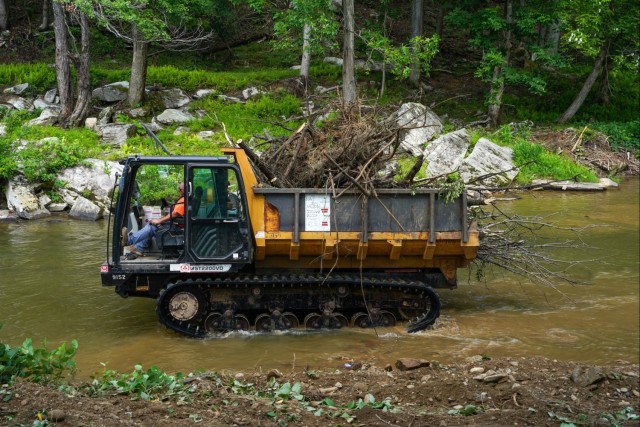 Waterway debris cleanup in Watauga County as part of Hurricane Helene relief efforts