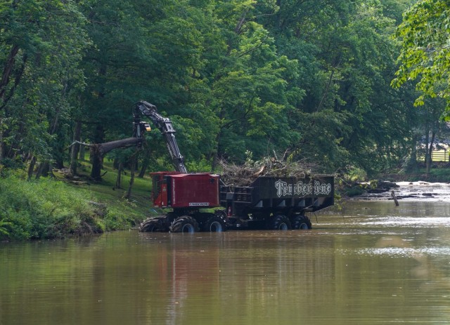 Waterway debris cleanup in Watauga County as part of Hurricane Helene relief efforts