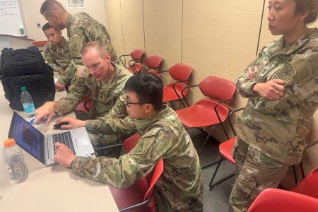 The Army: the Operational Data Team, a pioneering initiative aimed at bringing advanced data analytics into Army operations, compile data at Fort Hunter Liggett as a part of Operation Mojave Falcon.