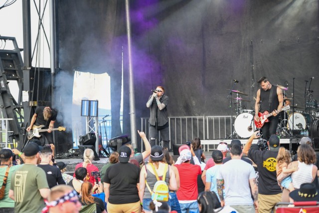 Anberlin performs as a co-headliner during the Inaugural Front Range Freedom Fest at Iron Horse Park June 28, 2025. The night also included music from Vertical Horizon and Default along with over 20 different food vendors, bounce houses for kids...