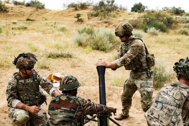 U.S. and Indian Army Soldiers launch artillery during Exercise Yudh Abhyas 2024 at Mahajan Field Firing Ranges of Rajasthan, India, Sep. 19, 2024. The Theater Army is constantly seeking opportunities to increase the forward positioning of...