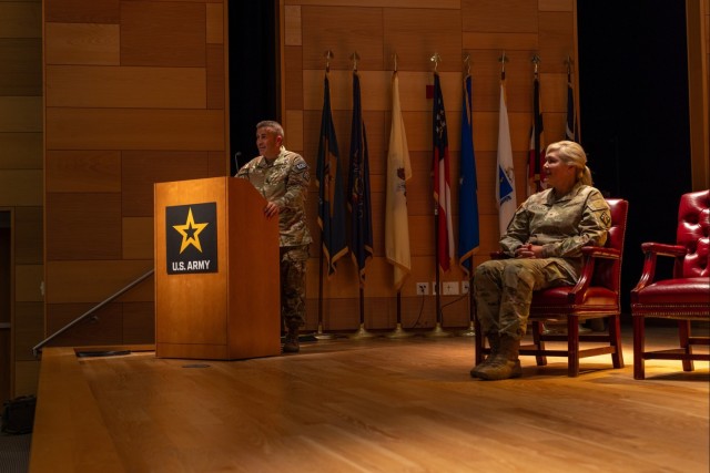 Command Sgt. Maj. David J. Silva (left) and Brig. Gen. W Bochat (right)
