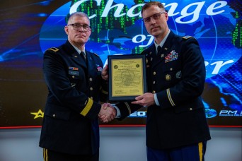 Project Manager Integrated Enterprise Network holds change of charter and retirement ceremonies