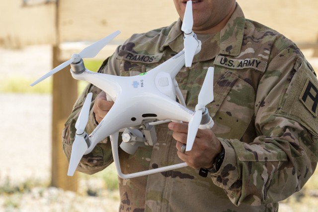 Soldiers from 5th Armored Brigade, First Army Division West, developed a course of instruction to counter the threat of commercial, off-the-shelf unmanned aerial surveillance vehicles at McGregor Range Complex, N.M., June 28, 2019. Currently,...