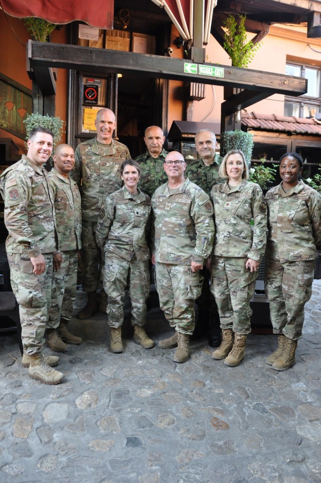 U.S. Air Forces in Europe - Air Forces Africa Command Surgeon, and staff, along with the Ohio National Guard and Serbian medical professionals, take a group photo after attending the Platinum Wolf 25 Distinguished Visitor day in Vranje, Serbia....