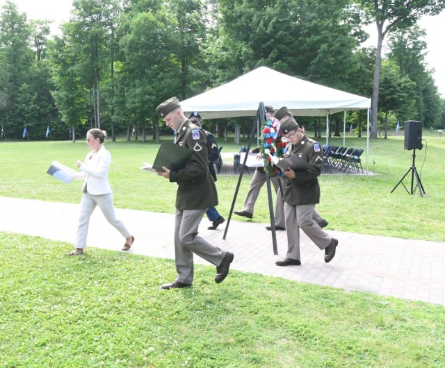 Preparations are made in Memorial Park ahead of the Annual Remembrance Ceremony and the Gold Star Family Welcome on June 25, as Soldiers with 1st Brigade Combat Team, the 10th Mountain Division (LI) Commandant’s Office and 10th Mountain Division...