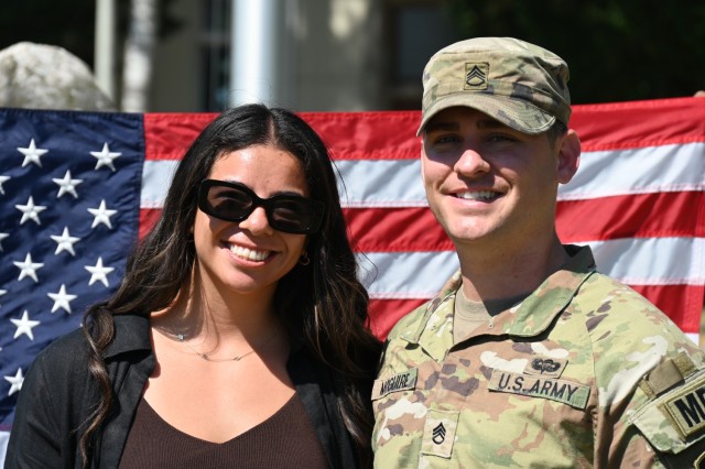 U.S. Army Garrison Stuttgart Director of Emergency Services Ed Otalora presided over the re-enlistment of Staff Sgt. James McGuire on June 30, 2025, at Panzer Kaserne, marking one of several re-enlistment ceremonies he has conducted.
...