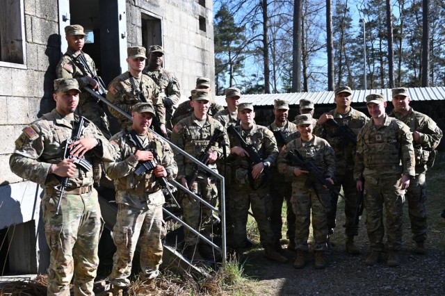 A group photo of all the competitors at the 2025 Installation Management Command-Europe (IMCOM-E) Best Warrior Competition (BWC).
...