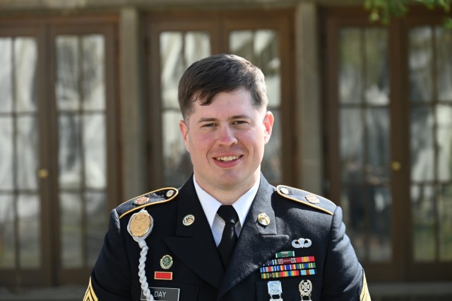 Portrait shot of SSG Ryan Day, from USAG Stuttgart, who competed in the Best Warrior Competition 2025 in Stuttgart.