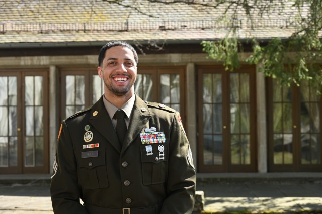 Portrait shot of SSG Anthony Hicks from USAG Italy, who competed in the Best Warrior Competition 2025 in Stuttgart.