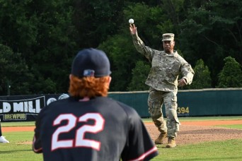 Soldiers were honored by the Lexington Blowfish baseball team at its annual Fort Jackson night, June 28. From the first pitch to races around the outfi...