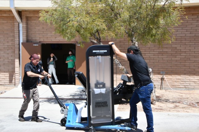 A new shipment of weight machines arrives at Yuma Proving Ground’s Fitness Center on June 24, 2025, replacing outdated machines in the center’s weight room.