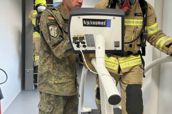 German Bundeswehr firefighters complete stress test at U.S. Army firefighting training center in Ansbach