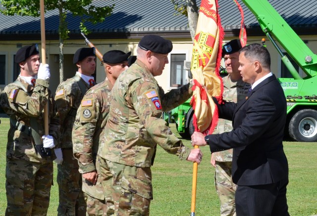 VICENZA, Italy - Col. Vaughn D. Strong Jr. assumed command of U.S. Army Garrison Italy during a July 9 ceremony at Caserma Ederle.