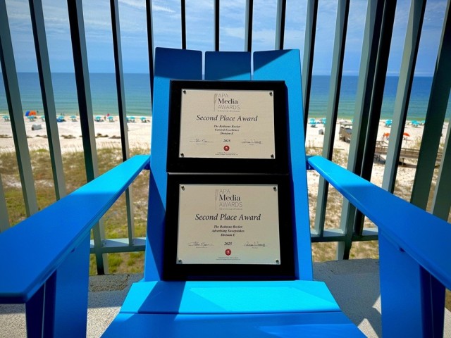 The Redstone Rocket was honored with second place finishes in the General Excellence and Advertising Sweepstakes categories in the Alabama Press Association’s Better Newspaper Contest.